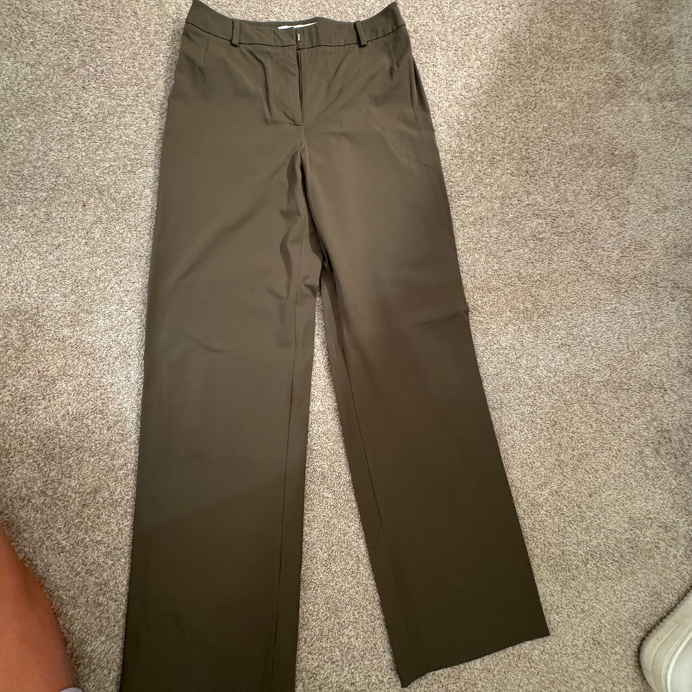 Green elastic work pants
